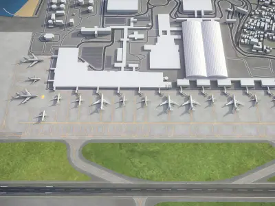 Ngurah Rai International Airport - DPS Low-poly 3D model