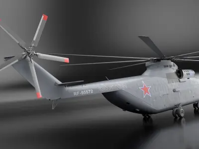  Russian Heavy Transport Helicopter Mi-26 Rigged 