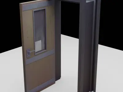 Low Poly Stylized Door  Game Ready Asset Low-poly 3D model