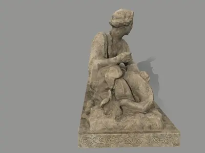 Woman  Statue Low-poly 3D model