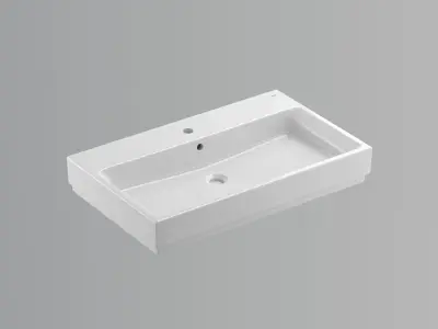 Cube Wall hung Basin 80 Set 3D model