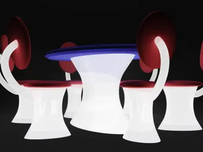 Round Table set 3D model