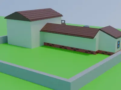 Rick and Morty house Low-poly 3D model