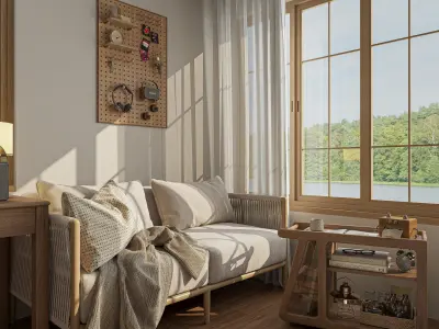 Luxe Serene Work and Rest Studio Sketchup 3D Model  3D model