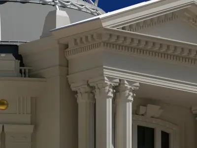 Low Poly Trade Exchange Building 3D model