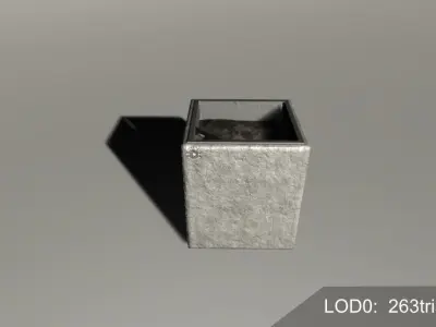 Concrete trashcan Free low-poly 3D model