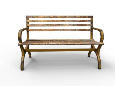 Very Old Street Bench Terror Low-poly 3D model
