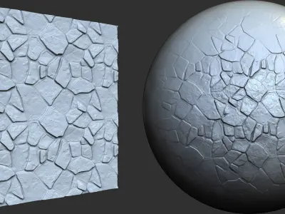 Brick Pattern Brushes Noise and Height Map Low-poly 3D model