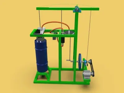 STIRLING STEAM POWER ENGINE ELECTRIC GENERATOR 3D model