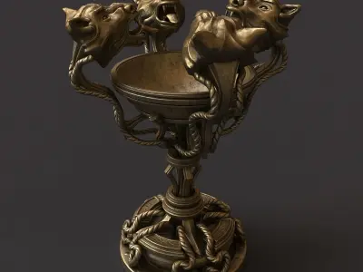 floor lamp tiger fantasy 3D model