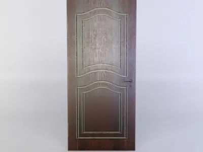 Door wooden Low-poly 3D model 5