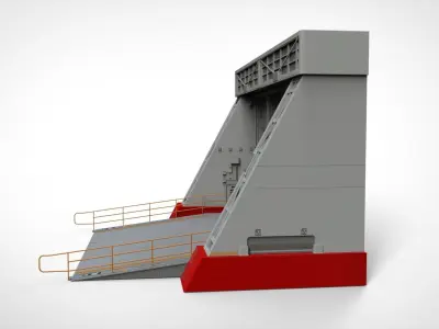 antinuclear gate with a ramp 3D model