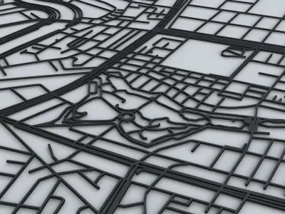 Kaohsiung City  Road Network and Streets 3D model