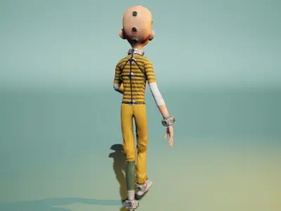 Stylized Character Teen Boy 3D CG Character Rigged Model  Low-poly 3D model