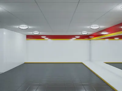 Shopping Centre Hall Low-poly 3D model