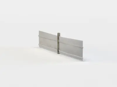Fence segment Low-poly 3D model