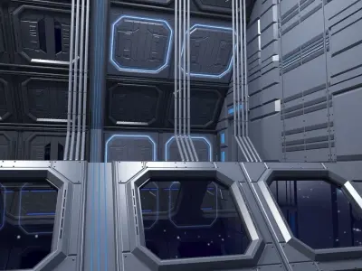 Sci fi Interior 4 3D model