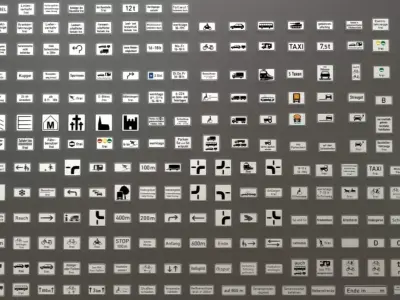 Additional traffic signs -Package Low-poly 3D model