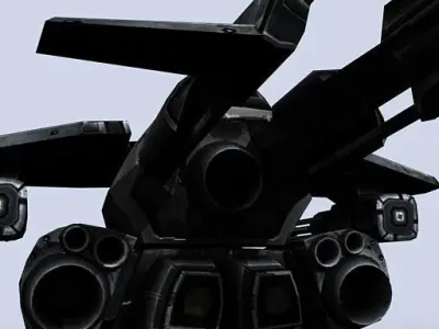 Sci-Fi gunships pack Low-poly 3D model