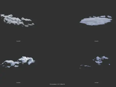 Cloud Set in sky Low-poly 3D model