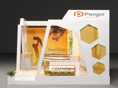 modern exhibition booth design 3D model