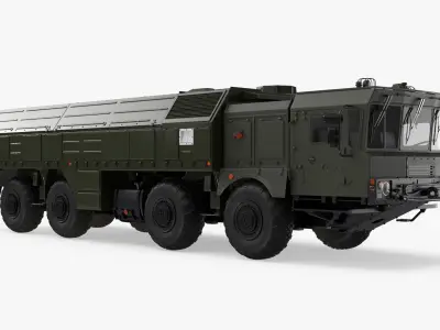  Mobile Ballistic Missile System Iskander Rigged for Maya 