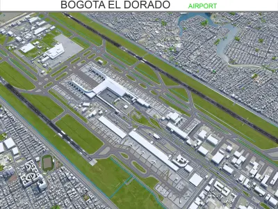 Bogota EL Dorado Airport 10km Low-poly 3D model