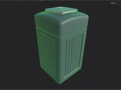 Trashcan m3 Low-poly 3D model