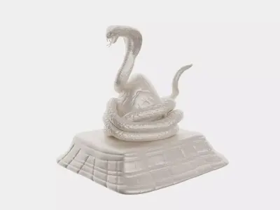 Statue Cobra Snake and dead body corpse 3D model