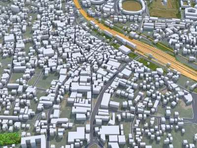 Kannur Kerala India 10km Low-poly 3D model