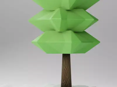 tree with snowy floor 5 Free 3D model