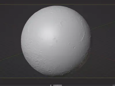 The Moon - High Poly Sculpted Model 3D model