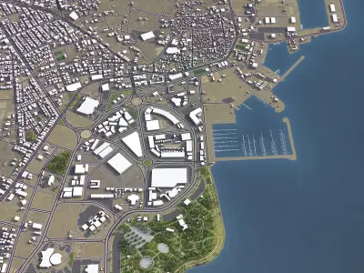 Jizan - 3D City Model Low-poly 3D model