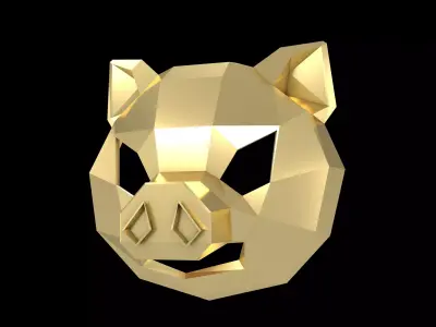Lowpoly Pig Mask V1 005 Low-poly 3D model