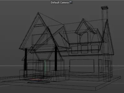 low poly cartoon house building 9 Low-poly 3D model