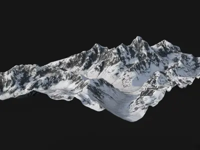 Snowy Mountain Low-poly 3D model