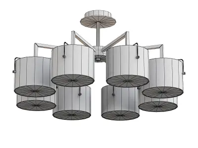 sayrus modern ceiling light fixture with six lights 3D model