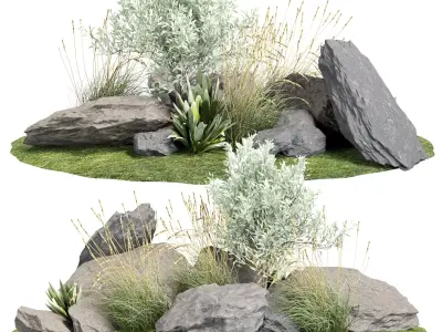 Stone and Bush Pack 28 3D model