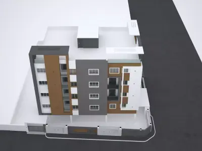 RESIDENTIAL BUILDING WITH FOUR FLOORS 3D model