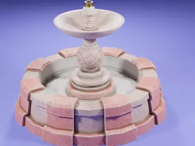 Fountain 2 made of marble Free low-poly 3D model