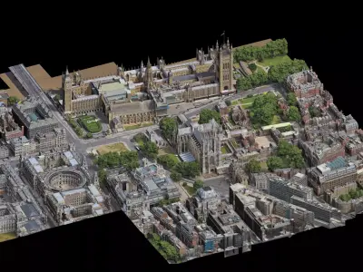 Westminster Abbey and Big Ben 3D Scan 3D model