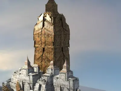 Bronze Tower Vikings 3D model