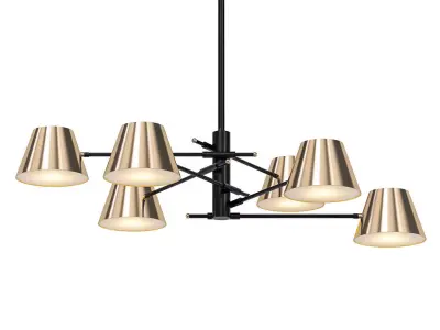 ANTLER modern chandelier with five shades 3D model