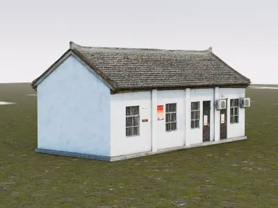 Rural Self-built House Low-poly 3D model
