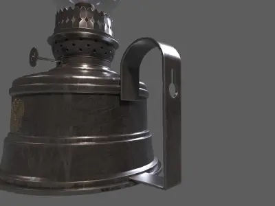 Classic Oil Lamp Low-poly 3D model