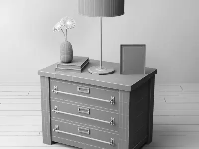 RH MERCANTILE 32in CLOSED NIGHTSTAND 3D model