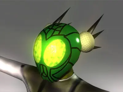 Bug Mask Space Ship Low-poly 3D model