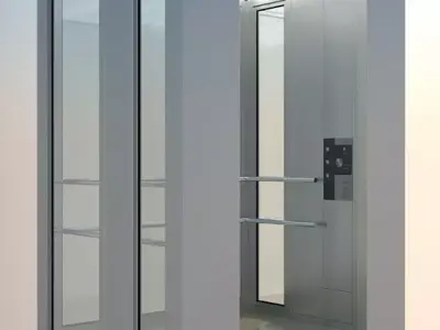 Lift1 elevator with glass door Free 3D model