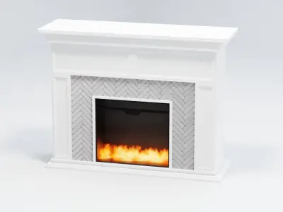 Modern Wood Fireplace 3D model