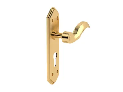 Wentworth Door Handle Brass 3D model